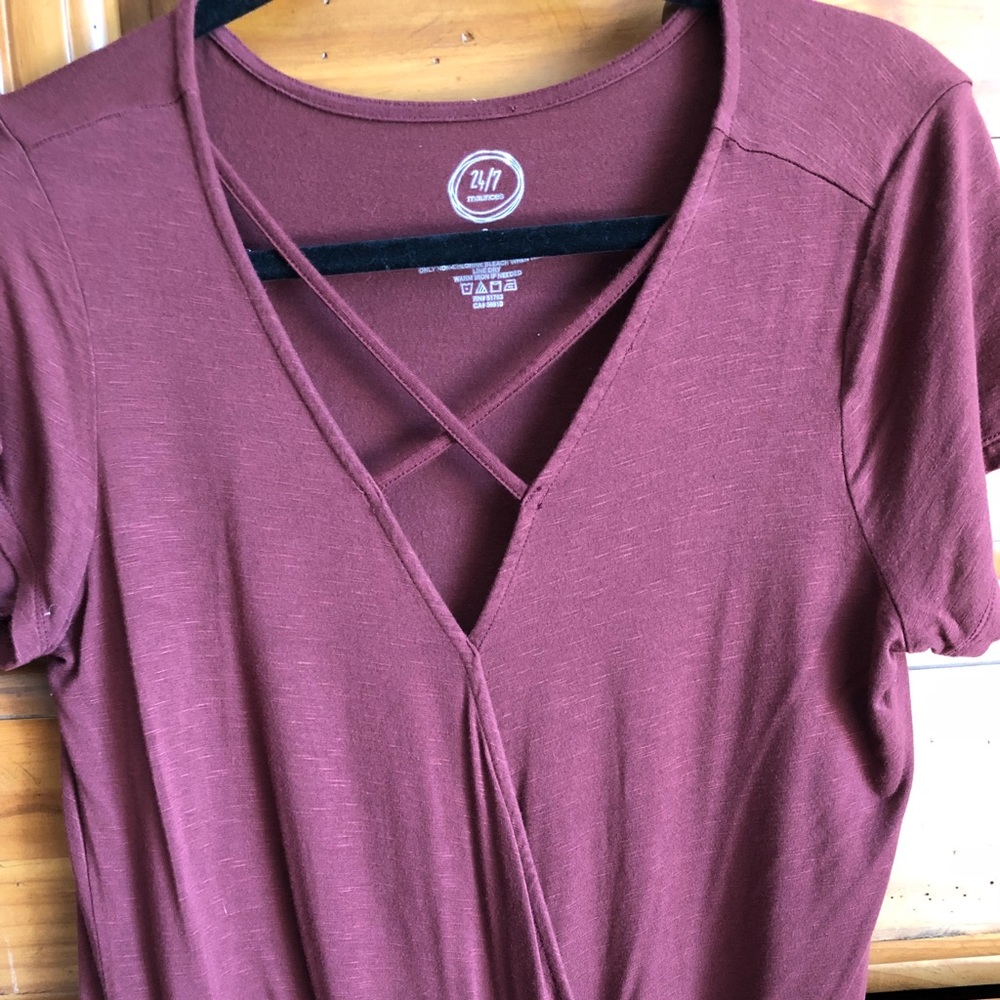 Maurice’s burgundy blouse size small worn 2/3 time